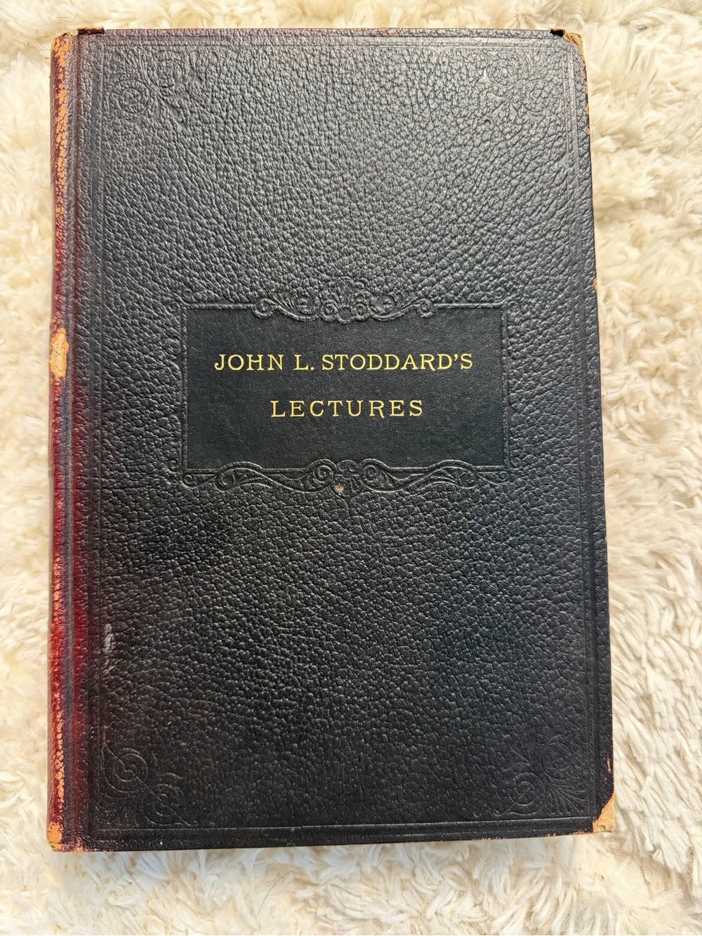 Antique 1898 Leather Travel Book - John L. Stoddard's Lectures Vol. VII